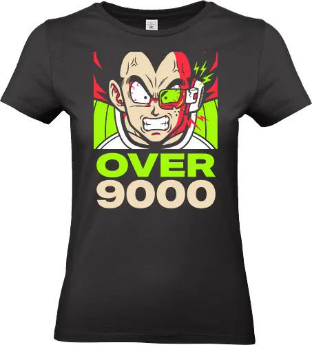 Over 9000 - vintage anime style top, power level scouter gear, galactic warrior apparel, over 9000 shirt, power level t-shirt, saiyan prince graphic tee, shattered scouter apparel, retro anime battle design, shonen jump nostalgia clothing, electric green anime top, its over 9000 shirt, vegeta inspired merch, training to go super t-shirt, japanese pop culture streetwear, scouter breaking art, high intensity anime graphic, gym motivation anime shirt, iconic anime meme clothing, legendary warrior t-shirt - Standard T-Shirt (Women)