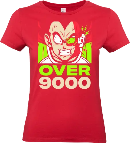 Over 9000 - vintage anime style top, power level scouter gear, galactic warrior apparel, over 9000 shirt, power level t-shirt, saiyan prince graphic tee, shattered scouter apparel, retro anime battle design, shonen jump nostalgia clothing, electric green anime top, its over 9000 shirt, vegeta inspired merch, training to go super t-shirt, japanese pop culture streetwear, scouter breaking art, high intensity anime graphic, gym motivation anime shirt, iconic anime meme clothing, legendary warrior t-shirt - Standard T-Shirt (Women)