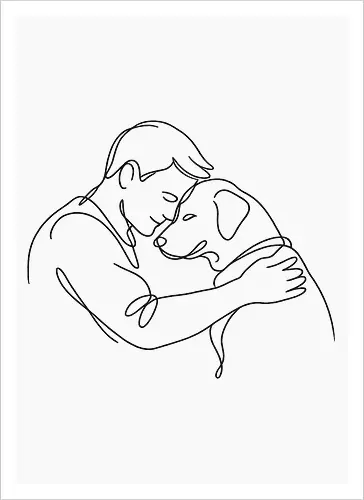 DogAndMan BlackLinesBack