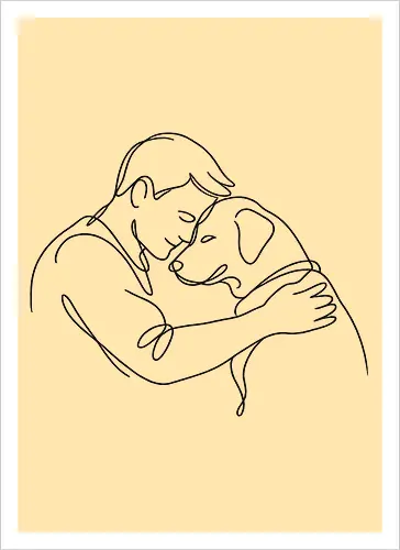 DogAndMan BlackLinesBack