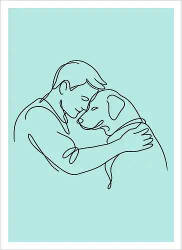 DogAndMan BlackLinesBack