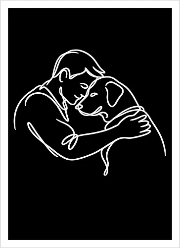 DogAndMan WhiteLinesBack