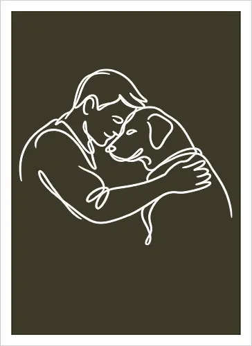 DogAndMan WhiteLinesBack