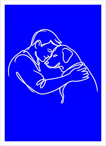 DogAndMan WhiteLinesBack