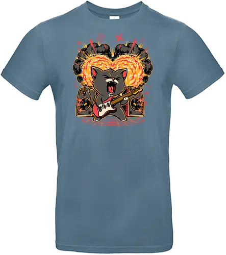 Cat Love Music - screaming, Rock And Roll, cool, funny, cat, black cat, rockstar, metal, heavy metal, punk, rock, rock and roll, music, pet, joke, cute - Standard T-Shirt