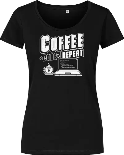 Coffee Code Repeat  - laptop, notebook, math, Coffee, Code, Repeat, meme, internet, STEM, STEAM, programming, coding, science, technology, engineering, mathematics, computer - Women T-Shirt