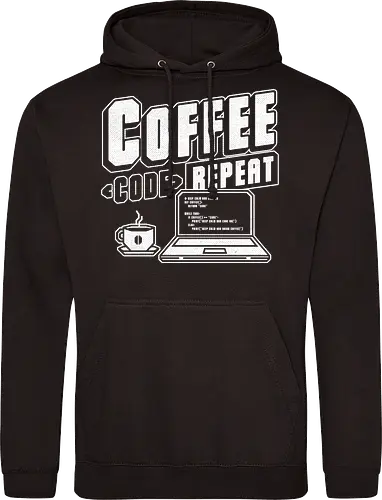 Coffee Code Repeat  - laptop, notebook, math, Coffee, Code, Repeat, meme, internet, STEM, STEAM, programming, coding, science, technology, engineering, mathematics, computer - Standard Hoodie