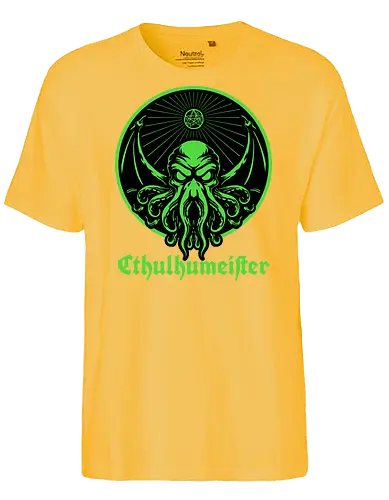 Cthulhu Drink Label - Occultism, Occult, Drinks, Drink, Drinking, Labels. Label, Jagermeister, Gothic, Hp Lovecraft, Lovecraftian, Lovecraft, H.p. Lovecraft, H P Lovecraft, Cosmic Horror, Cosmic, Horror, Great Old Ones, Cthulhu, Cthulhu Mythos, Mythos, Classic, Books, Book, God, Ancient Aliens, Ancient, Ancient Gods, Ancient One - Fairtrade T-Shirt