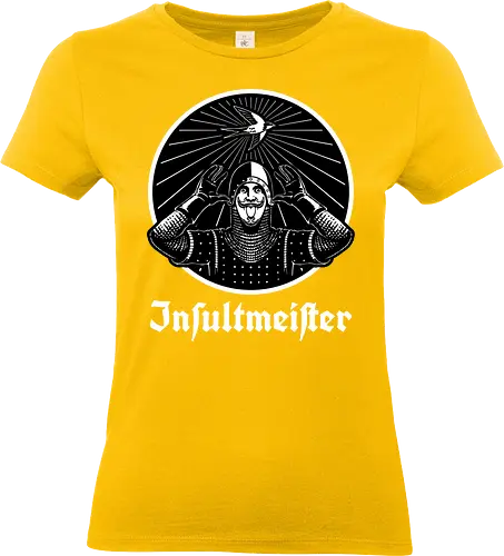 Insult Knight Movie Drink - Drinks, Drink, Drinking, Labels. Label, Jagermeister, Gothic, Classic Movie, Movie, Old Movies, Movies, Black Comedy, Comedy, British, Humor, Funny, Joke, Gag, King Arthur, Knight, Swallow, Holy Grail - Standard T-Shirt (Women)
