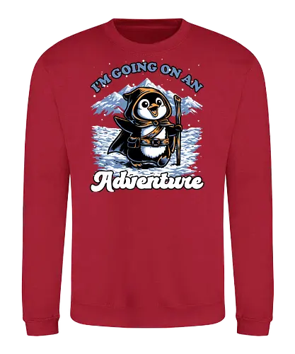 Penguin Adventure Meme - Penguin, Penguin Lover, The Penguin, Silly Penguin, Adventure, Adventures, Journey, Memes, Meme, Internet, Cute, Cute Animals, Animal, Pet, Fantasy, Rpg, Dungeon Master, Dungeon, Dungeons, Pen and Paper, D20, Snow, Snowy, Rocky Mountain, Mountain, Mountains, Movie Quote, Quote - Sweatshirt