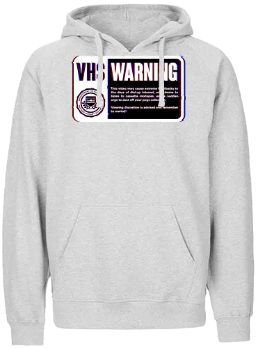 VHS Nostalgia Warning  - joke, fun, movie, vhs, nostalgia, retro, vintage, pixel art, funny, old, cool, computer, pc, meme - Fairtrade Hoodie