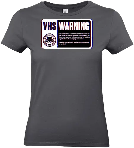 VHS Nostalgia Warning  - joke, fun, movie, vhs, nostalgia, retro, vintage, pixel art, funny, old, cool, computer, pc, meme - Standard T-Shirt (Women)