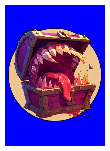 The Mimic - dungeon master, dungeons, dragons, mimic, monster manual, Pen and Paper, fantasy rpg, pathfinder rpg, critical hit, critical role, vecna, fire ball, ravenloft - Artprint