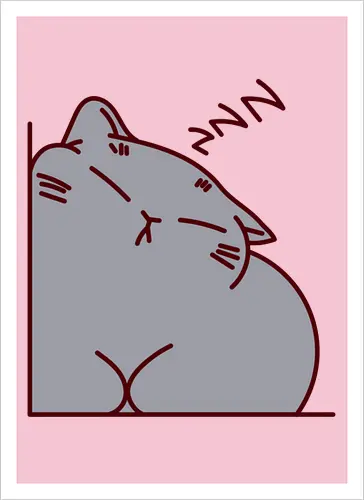 Graue Katze schläft