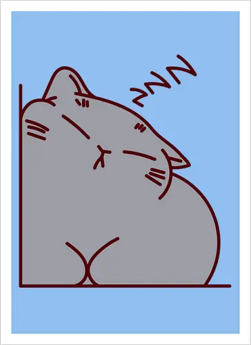 Graue Katze schläft