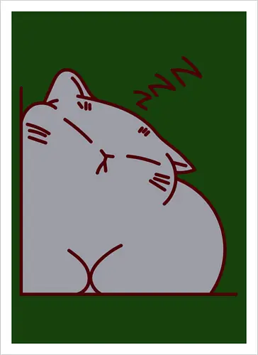 Graue Katze schläft