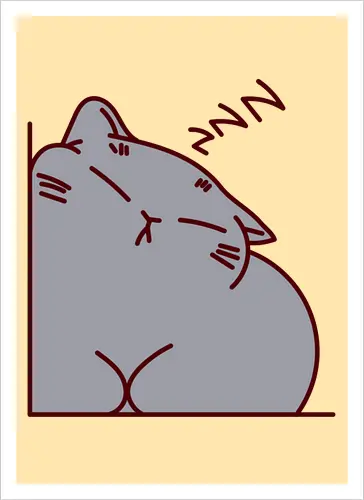 Graue Katze schläft