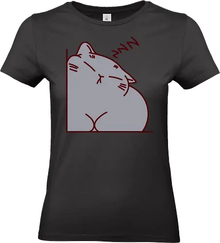 Graue Katze schläft - Grau, Niedliche Katzen, Ecke, Zzzz, Zzz, Katze, Kätzchen, Schlafen, Niedlich, Groß, Bitte nicht stören, Flauschig - Standard T-Shirt (Women)
