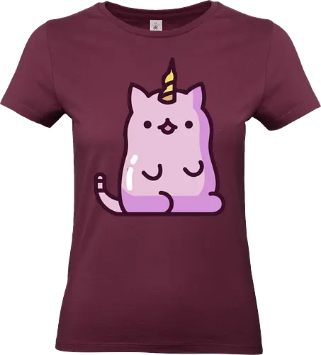 Niedliche Einhornkatze - Kreatur, Land, Kawaii, Katze, Tier, Rosa, Horn, Niedlich, Einhorn, Mythisch, Entzückend, Fanart, Traum, Charmant - Standard T-Shirt (Women)