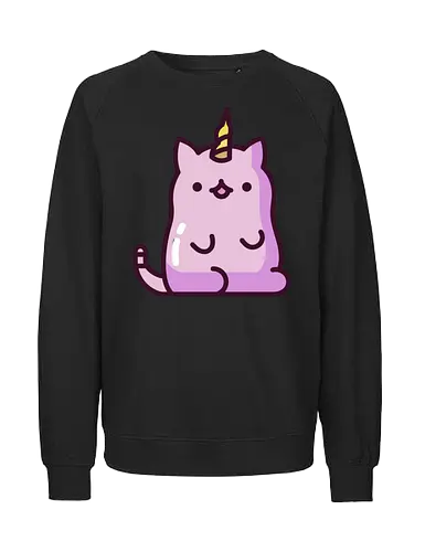 Niedliche Einhornkatze - Kreatur, Land, Kawaii, Katze, Tier, Rosa, Horn, Niedlich, Einhorn, Mythisch, Entzückend, Fanart, Traum, Charmant - Fairtrade Sweatshirt