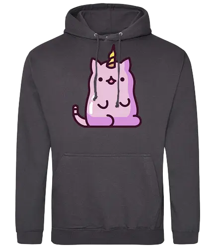 Niedliche Einhornkatze - Kreatur, Land, Kawaii, Katze, Tier, Rosa, Horn, Niedlich, Einhorn, Mythisch, Entzückend, Fanart, Traum, Charmant - Standard Hoodie