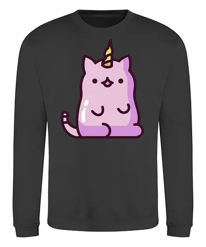 Niedliche Einhornkatze - Kreatur, Land, Kawaii, Katze, Tier, Rosa, Horn, Niedlich, Einhorn, Mythisch, Entzückend, Fanart, Traum, Charmant - Sweatshirt