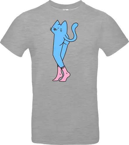 Verrückte blaue Katze mit langen Beinen