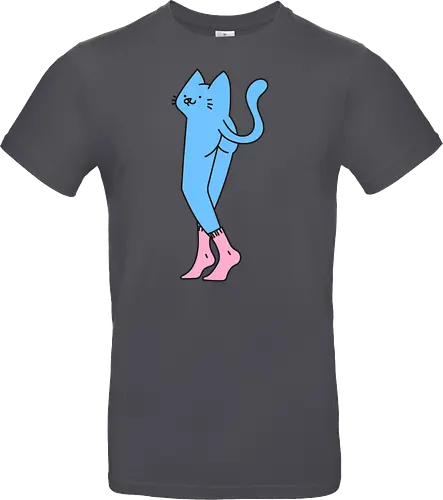 Verrückte blaue Katze mit langen Beinen