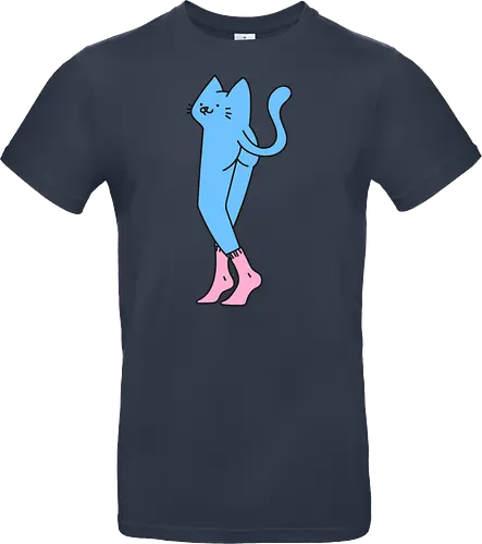 Verrückte blaue Katze mit langen Beinen