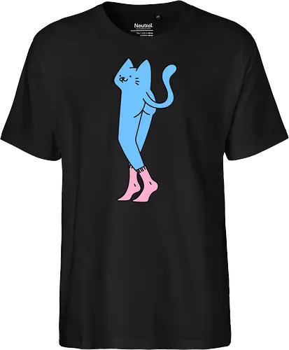 Verrückte blaue Katze mit langen Beinen