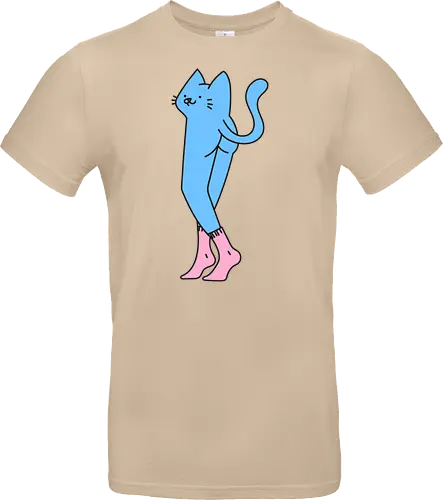 Verrückte blaue Katze mit langen Beinen