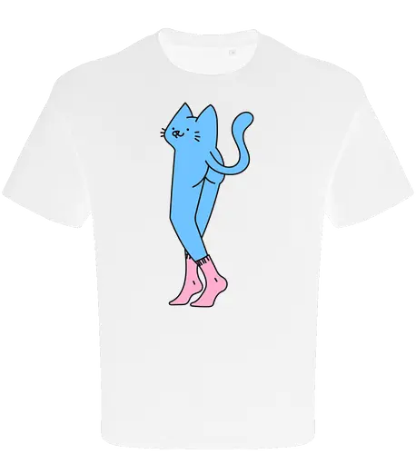 Verrückte blaue Katze mit langen Beinen