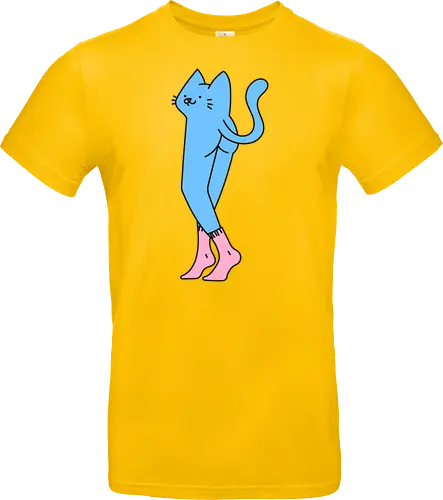 Verrückte blaue Katze mit langen Beinen