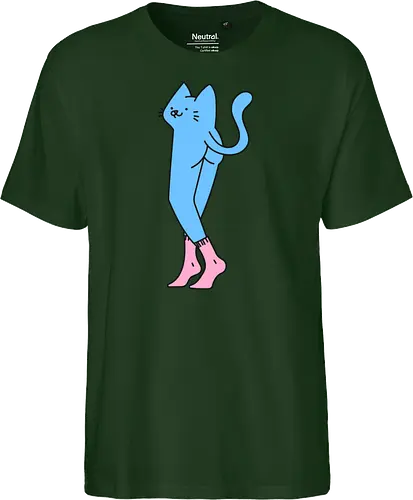 Verrückte blaue Katze mit langen Beinen