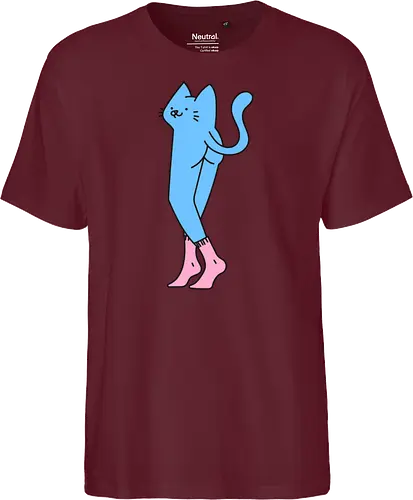 Verrückte blaue Katze mit langen Beinen