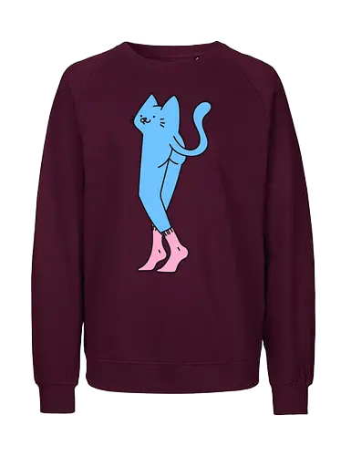 Verrückte blaue Katze mit langen Beinen - Niedliche Katzen, Beine, Lang, Zzzz, Katze, Blau, Kätzchen, Schlafen, Rosa, Niedlich, Bitte nicht stören, Groß, Grau, Flauschig, Socken - Fairtrade Sweatshirt