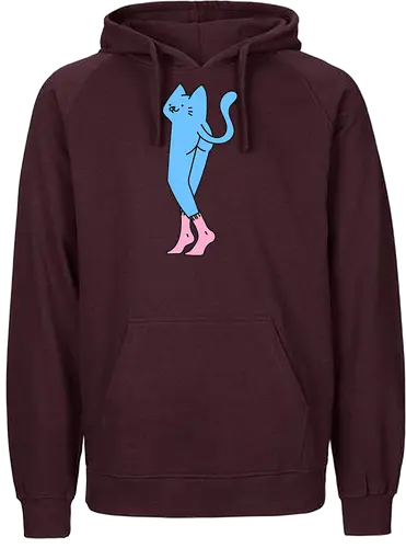 Verrückte blaue Katze mit langen Beinen - Niedliche Katzen, Beine, Lang, Zzzz, Katze, Blau, Kätzchen, Schlafen, Rosa, Niedlich, Bitte nicht stören, Groß, Grau, Flauschig, Socken - Fairtrade Hoodie