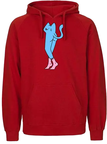 Verrückte blaue Katze mit langen Beinen - Niedliche Katzen, Beine, Lang, Zzzz, Katze, Blau, Kätzchen, Schlafen, Rosa, Niedlich, Bitte nicht stören, Groß, Grau, Flauschig, Socken - Fairtrade Hoodie