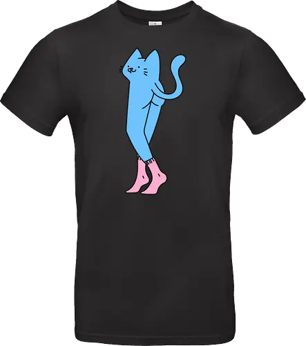 Verrückte blaue Katze mit langen Beinen