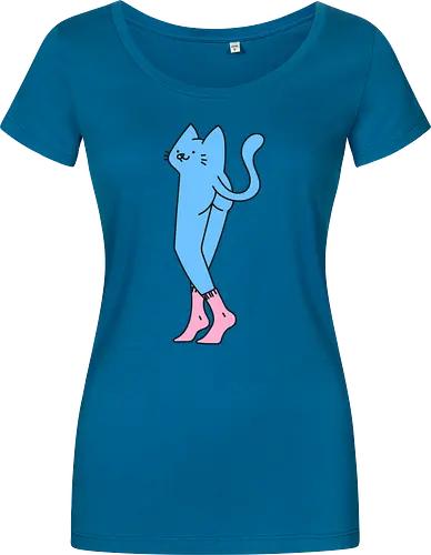 Verrückte blaue Katze mit langen Beinen