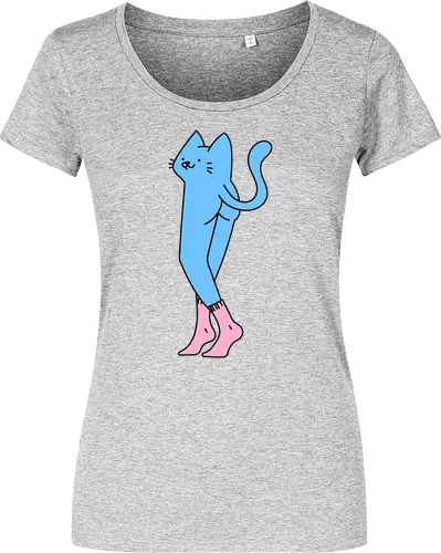 Verrückte blaue Katze mit langen Beinen