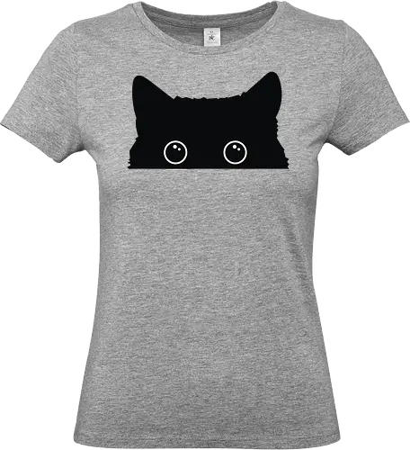 Katzenansicht - Jagen, Hassen, Katze, Schwarz, Tier, Kätzchen, Niedlich, Verstecken, Kitten, Augen, Brennen, Füttern, Ansicht, Töten, Leidenschaftlich, Leidenschaft, Beute - Standard T-Shirt (Women)