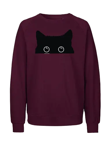 Katzenansicht - Jagen, Hassen, Katze, Schwarz, Tier, Kätzchen, Niedlich, Verstecken, Kitten, Augen, Brennen, Füttern, Ansicht, Töten, Leidenschaftlich, Leidenschaft, Beute - Fairtrade Sweatshirt