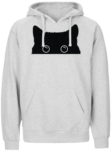Katzenansicht - Jagen, Hassen, Katze, Schwarz, Tier, Kätzchen, Niedlich, Verstecken, Kitten, Augen, Brennen, Füttern, Ansicht, Töten, Leidenschaftlich, Leidenschaft, Beute - Fairtrade Hoodie