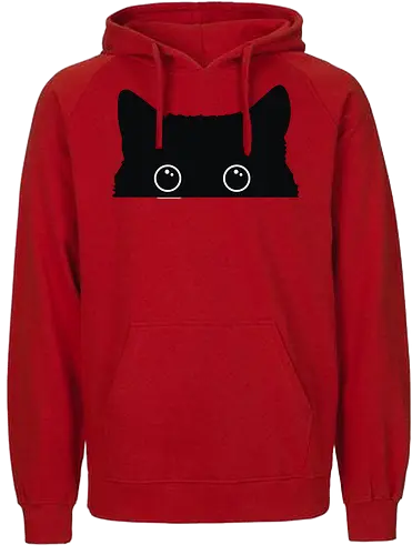 Katzenansicht - Jagen, Hassen, Katze, Schwarz, Tier, Kätzchen, Niedlich, Verstecken, Kitten, Augen, Brennen, Füttern, Ansicht, Töten, Leidenschaftlich, Leidenschaft, Beute - Fairtrade Hoodie