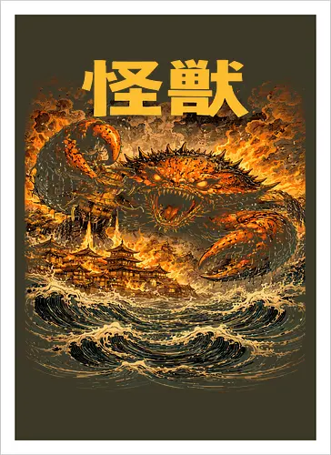 Japanischer Meeresdrache Kaiju Art