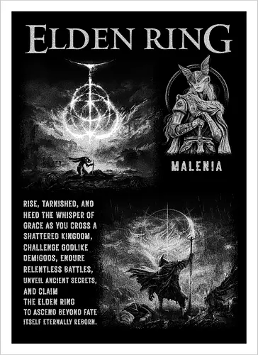 Gothic EldenRing T-Shirt, Malenia Fan Art