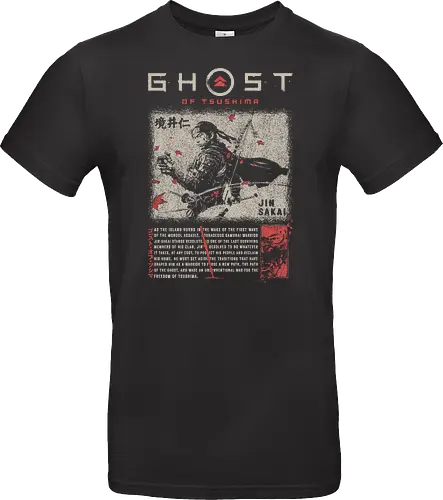 Ghost of Tsushima T-Shirt, Jin Sakai Samurai Design