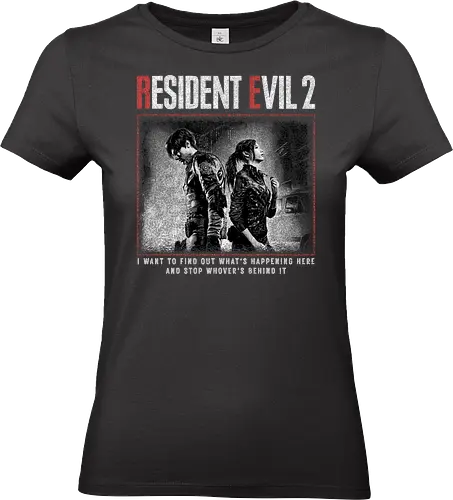 Resident 2 Evil REMAKE Unisex T-shirt, Leon Kennedy Shirt - claire redfield, leon kennedy, resident evil 2, raccoon city, black unisex t-shirt, survival horror, birthday gift, retro vintage tee, biohazard, umbrella corporation, video game tshirt, resident evil merch, graphic tshirt - Standard T-Shirt (Women)