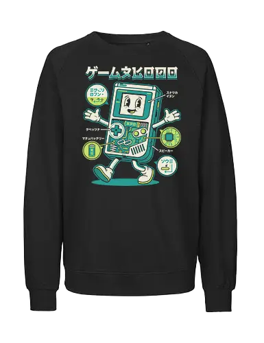Handheld Anatomy - handheld console diagram art, video game console gift, geek culture apparel, minimalist gaming t-shirt, console internals art, game boy anatomy shirt, retro handheld console t-shirt, kawaii gaming apparel, 90s nostalgia graphic tee, classic gamer clothing, transparent console design, cute tech t-shirt, game boy character top, retro gaming streetwear, lime green gamer shirt, circuit board graphic tee, japanese aesthetic gaming merch, cute robot gamer shirt, vintage gaming style top - Fairtrade Sweatshirt